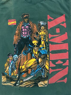 Vintage Marvel Shirt Comic X-Men 1994 Tshirt Green Wolverine Fits