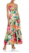 Farm Rio Painted Flowers Tropical Groove Maxi Dress M