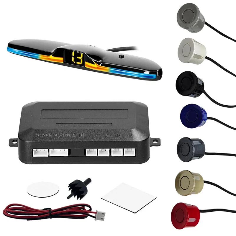 Multiple Radar Parking Sensor Kit Backlight LED Display Backup Monitor Detector - Image 3 of 4