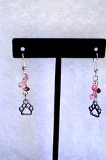 Earrings for Dog Lovers, Puppy Paw Prints, Animal Lover, Swarovski Crystals