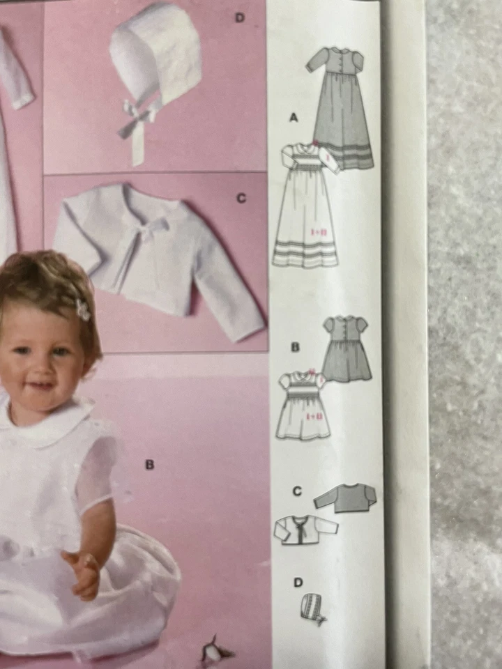 🌷3M-18M Baby Christening Dress Sewing Pattern Burda 9804 Eng Spanish French - Image 2 of 4