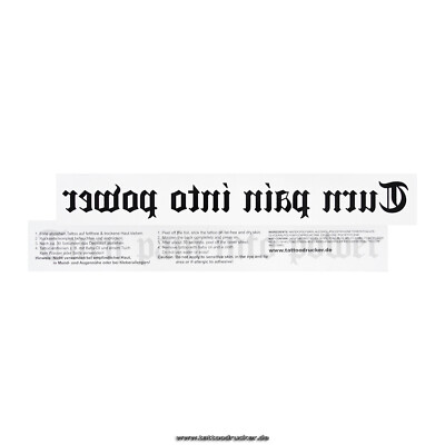 10 x Turn pain into power Tattoo - Schriftzug in schwarz - Temporary Tattoo (10)