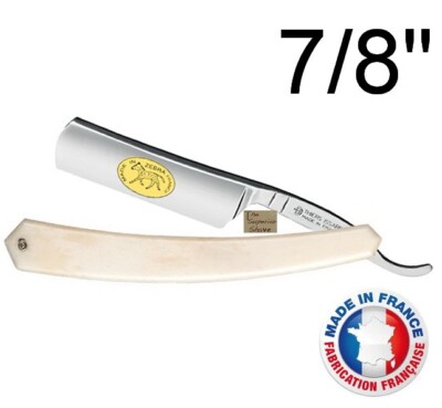 Thiers Issard 889 Zebra 7/8'' Extra Hollow Ground Straight Razor Bone France