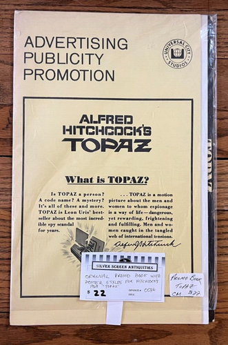 Vintage Alfred Hitchcock Topaz Advertising Publicity Promotion