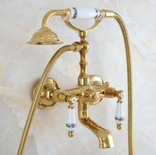 Golden Brass Bathroom Tub Faucet Handheld Spray Shower Mixer Water Tap 2na862