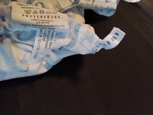 Pottery Barn King Size Pillowcase Blue White Seahorse Percale 400-Thread-Count - Picture 12 of 12
