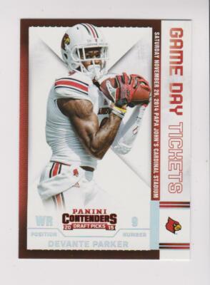 2015 Panini Contenders GDT #14 DeVante Parker rookie card, Miami Dolphins