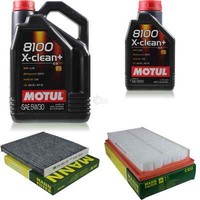 MANN-FILTER Inspektionspaket 6L Motul 8100 X-Clean+ 5W-30 FüR Mazda 6 Kombi 2.2