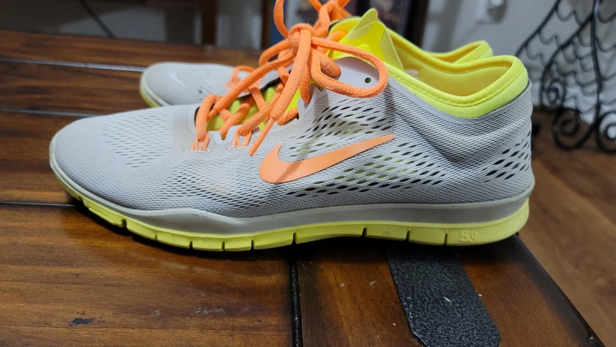 Imperialisme zwaarlijvigheid Kust Nike Free 5.0 TR FIT 4 Running Shoes Gray Orange Yellow 629496-003 Womens  Size 1 | eBay