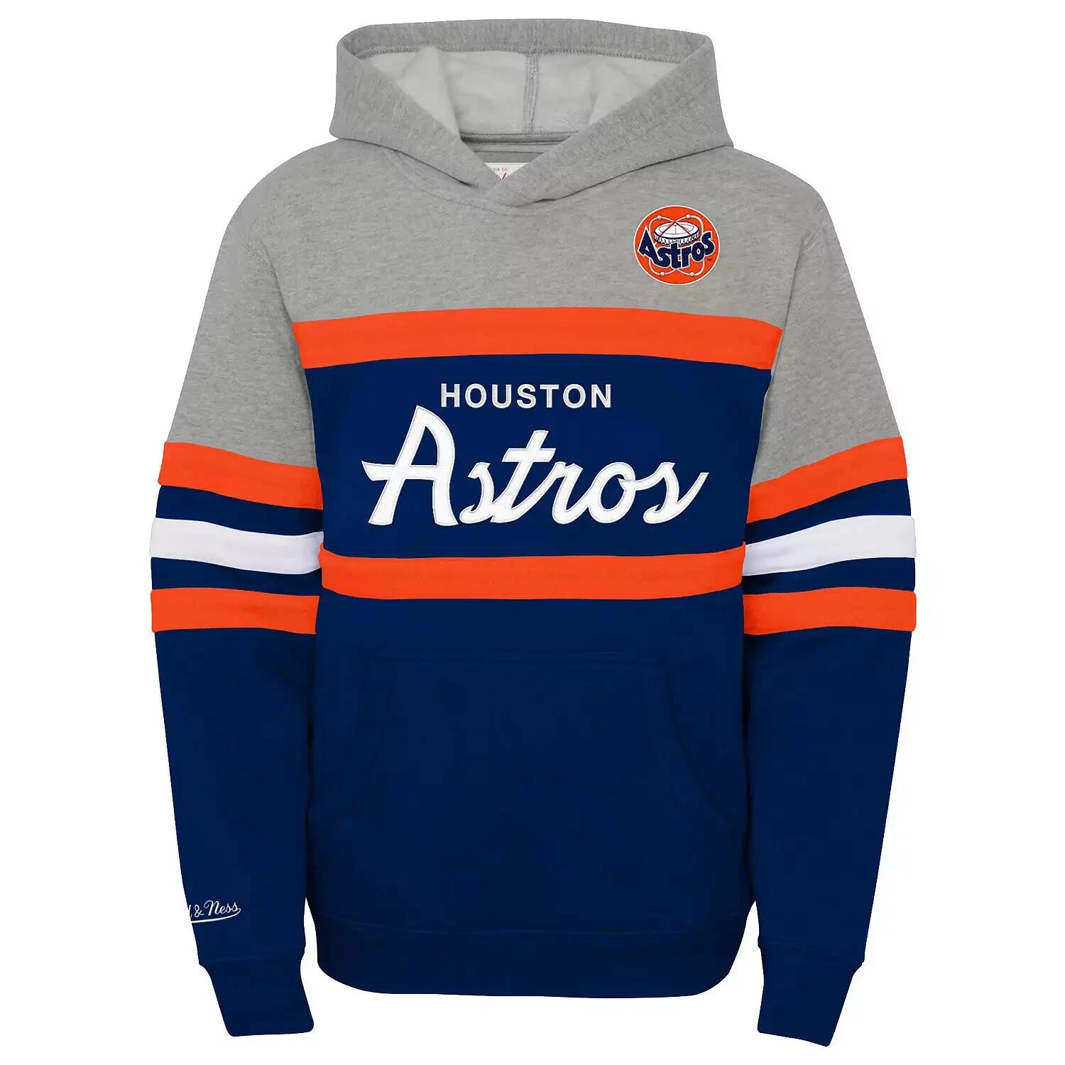 Felpa con cappuccio Mitchell & Ness MLB da uomo Houston Astros Head Coach nuova.