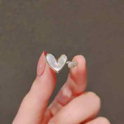 Love Heart Open Ring Elegant Temperament Adjustable Ring Jewelry New Gift Women