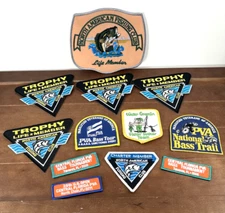 Set of 12, North American Fishing Club Member Water Gremlin Bass Patch Lot
