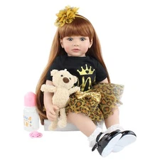 24" Lifelike Reborn Baby Dolls Toy Newborn Adorable Toddler Realistic Cloth Body