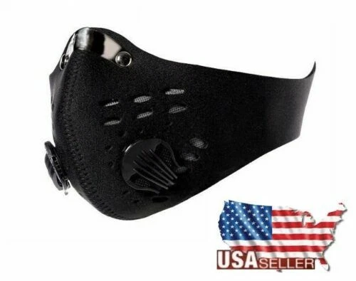 Sport Cycling Face Mask With Active Carbon Filter Breathing Valves Washable - Image 2 of 4