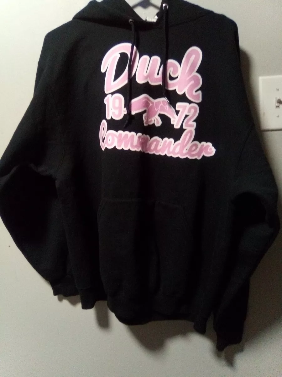 Jerzees Brand Women's Duck Commander Hoodie. Black With Pink lettering Size  XL