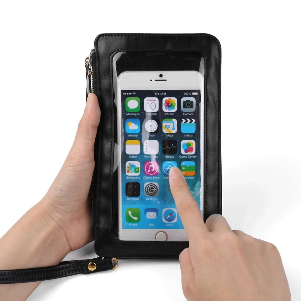 Black Clear Touch Screen Zipper Wallet Case For iPhone 16 Pro Max / 16 Pro / 16 - Image 3 of 4
