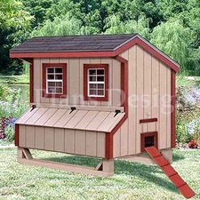 5'x6' Saltbox Style Chicken Poultry Coop Plans, 90506S