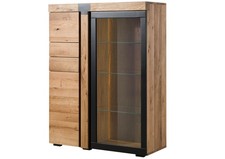 Highboard Eiche 110x45x144 natur geölt ROTTERDAM #100