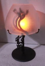 Partylite Shadowdancers Ghost Tealight Candle Lamp P7797 Glass Top