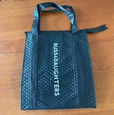 Russ & Daughters Insulated Tote Bag Large Size 13” X15” Black NYC Cafe
