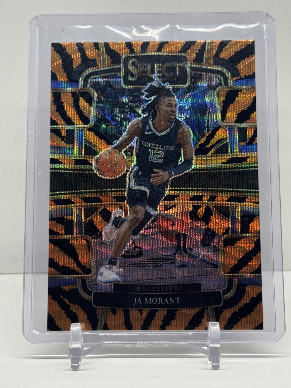 2023-24 Panini Select Ja Morant #65 Tiger Stripe Prizm SSP Case Hit Grizzlies