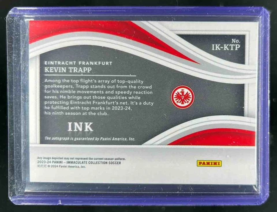 2023-24 Immaculate Kevin Trapp Ink Silver Auto #1/49 Frankfurt - Image 2 of 2