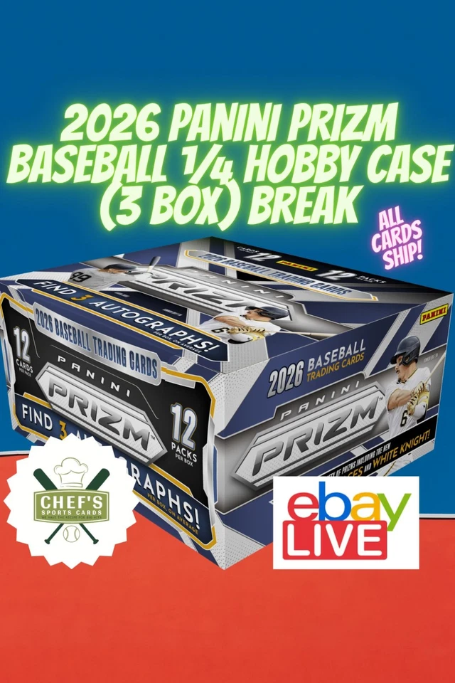 2026 PANINI PRIZM BASEBALL 1/4 HOBBY CASE (3 BOX) BREAK #7