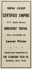 1950 AD.(XH83)~STANFORD SEED CO. BUFFALO, NY. CERTIFIED EMPIRE BIRDSFOOT TREFOIL