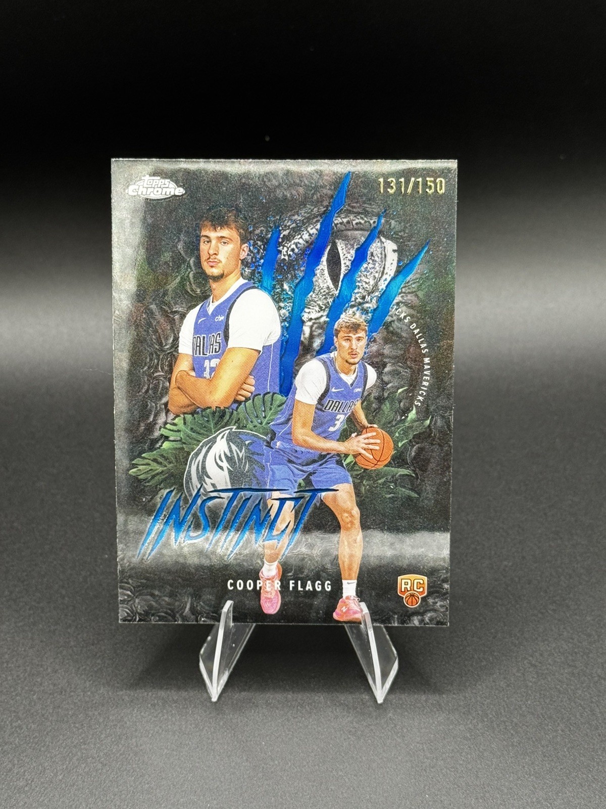 2025-26 Topps Chrome Cooper Flagg RC Rookie Instinct Blue Refractor /150 Mavs 