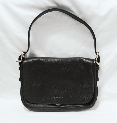 Radley London Black Pebbled Leather Handbag Handtasche Goldtone. TOP