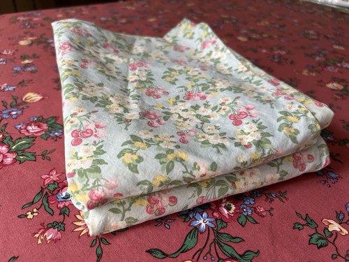 Ralph Lauren Cherry Blossom Floral 2 Standard Pillowcases Blue White Pink Rare