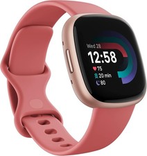 Fitbit Versa 4 Fitness Smartwatch Copper Rose/Pink Sand Band Brand New Sealed