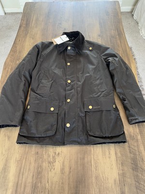 Barbour Ashby Wax Cotton, Brown, Tartan Jacket Coat Size Small