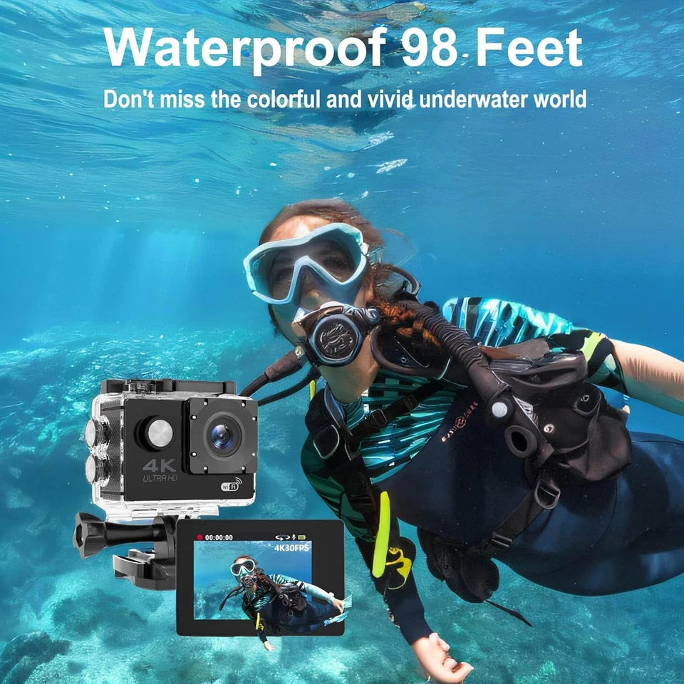 4K 1080P HD Action Camera/ Pro Sport Camera SJ9000 Wifi Waterproof Camcorder USA - Image 3 of 4