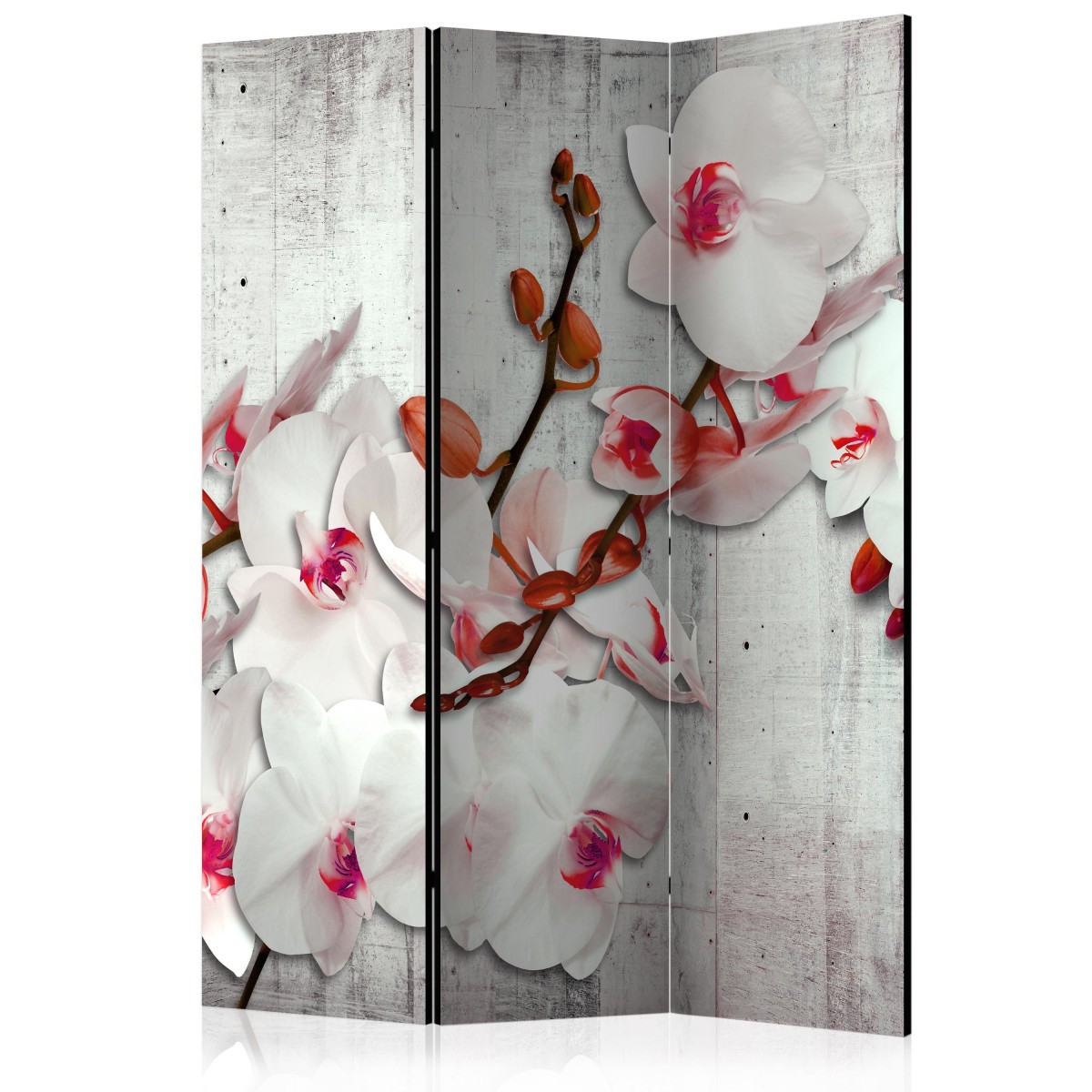 Paravent 3 volets Concrete Orchid occultant pour masquer un bureau