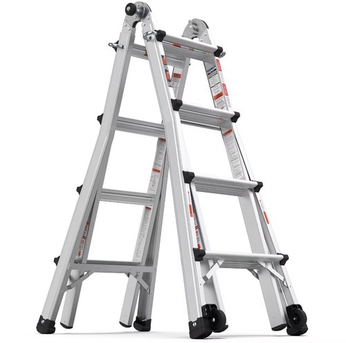 Set Of 2 Foldable Double Sided Ladder