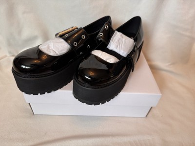 Yru Black Patent Platform Vegan Size 11 Women s Mary Jane s