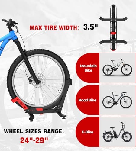 Bike Stand Floor, Portable Bike Rack for Garage 3.5" Wide Tire Indoor Bike - Picture 6 of 8