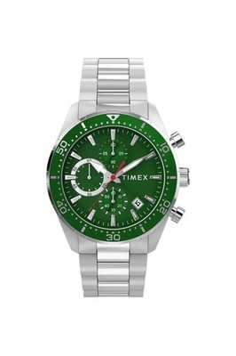 Herrenuhr TIMEX TREND TW2Y62100 Chrono Edelstahl Grun