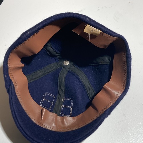 Antique Brad's Felt Bucket Hat Cap Blue #68 Sports Clothing Early 1900s Size S - Picture 3 of 11