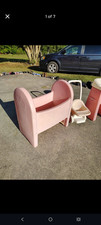 Vintage Little Tikes-- Pink Child Size High Chair, Buggy stroller and cradle.