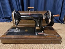 Husqvarna Swedish-made Husqvarna Sewing Machine Black with wooden case Vintage