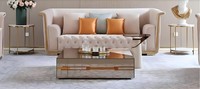 Designer Modern Couchtisch Beistelltisch Sofa Marmor Tisch Glas Kaffeetisch Neu