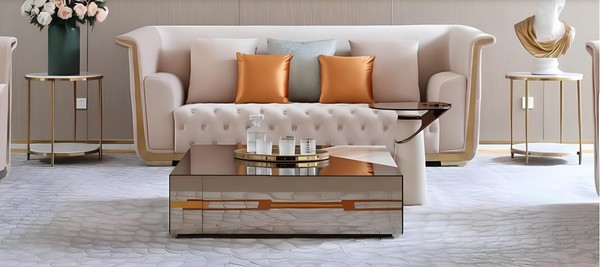 Designer Modern Couchtisch Beistelltisch Sofa Marmor Tisch Glas Kaffeetisch Neu-image