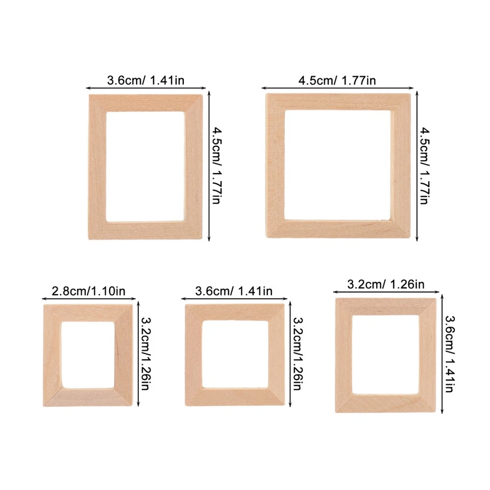 Marco de fotos de madera maciza modelo de 10 piezas marcos de fotos antiguos mini vintage Foto 3 de 4