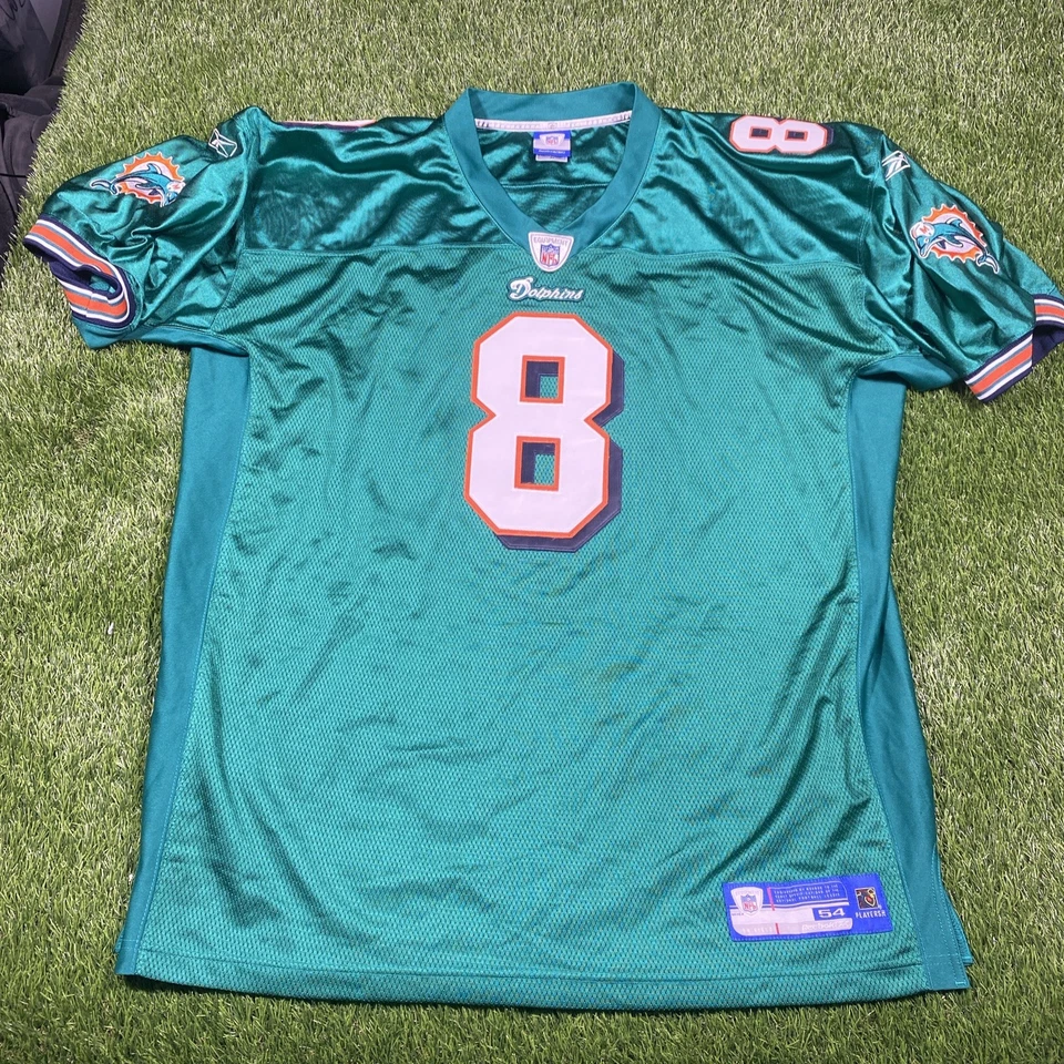 Camiseta Daunte Culpepper Miami Dolphins Para Hombre 54 Reebok Cosida Verde #8 NFL Foto 3 de 4