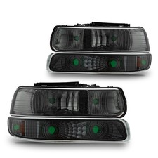 Headlight Assembly L R Chevy Silverado 99-02 Suburban Tahoe 00-06 Smoky 2502187C
