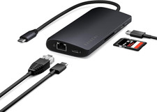 Satechi 8-In-1 USB-C Hub V3, 8K HDMI, 100W Charging, Ethernet, Midnight