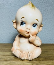 Vintage Lefton Kewpie 3631 Baby Head Vase Or Planter