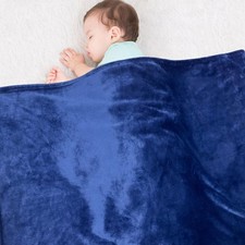 30x40 Inch Navy Baby Blanket Fleece Toddler Soft Cozy Fluffy Newborn Throw